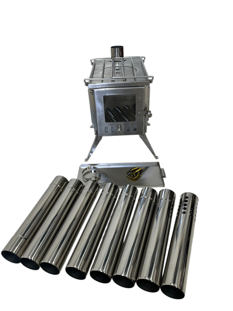 Firebox Flame Clear View Portable Wood Stove | 3.5KW 14KG - Robens Tipi Kit