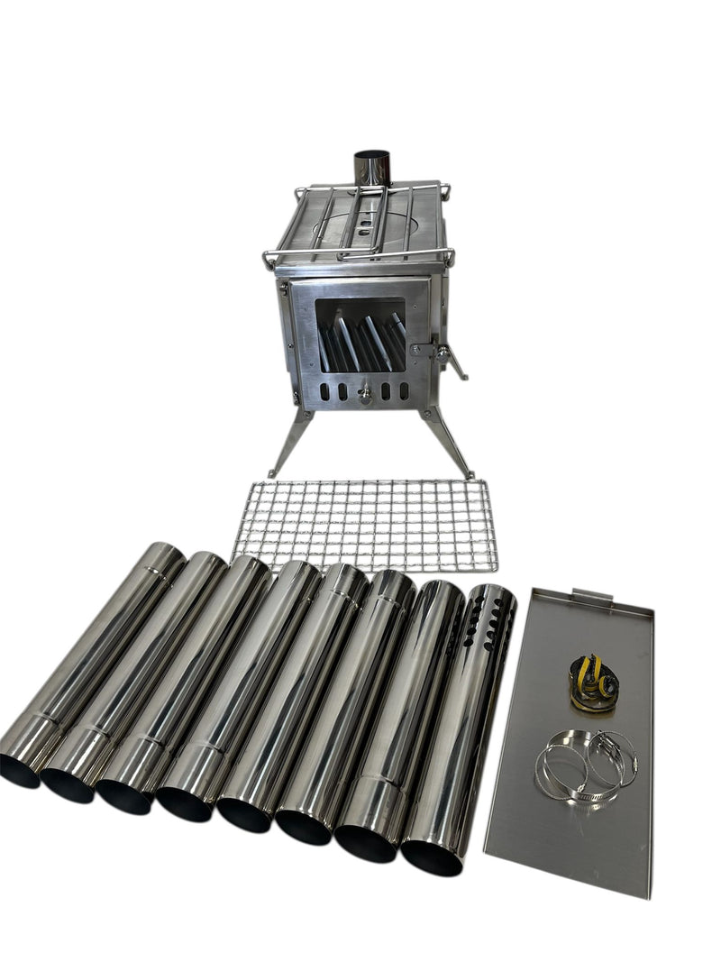 Firebox Flame Clear View Portable Wood Stove | 3.5KW 14KG - Robens Tipi Kit